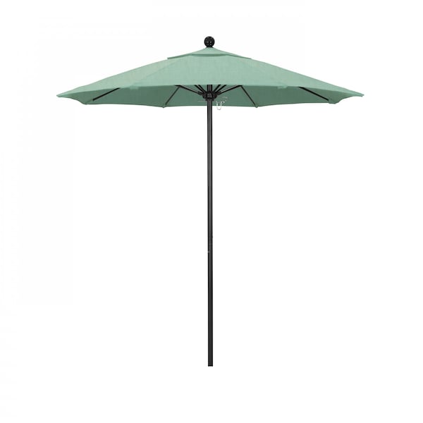 California Umbrella 7.5' Black Aluminum Market Patio Umbrella, Sunbrella Spectrum Mist 194061334195 - main